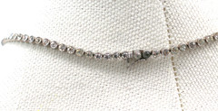 Antique Edwardian 935 Silver Paste Tennis Chain Necklace 15.5” 10.65g