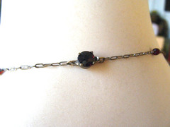 Antique Bohemian Garnet Necklace 14.5″ Choker Cluster Drop Pendant Low 8kt