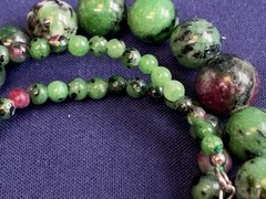 Vtg Semi Precious Stone Jewelry Lot Necklace Bracelet Multicolor Stones