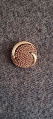 Vintage J. J. Co. Amber Citrine Rhinestone Brooch – 1960 – 1969