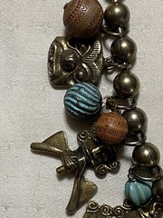 Vintage D&E Juliana Mayan Aztec Charm Necklace Book Piece