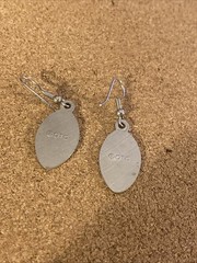 Vintage Football Dangle Earrings Enamel Sports Fan Game Day Brown Retro Jewelry