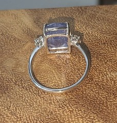 Vintage 14K White Gold Engagement Ring 8.94ct.Natural Blue Cushion Sapphire GIA