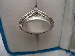 Vintage 925 Sterling Silver Signet Ring Star Hallmark Oval Top Filigree Size 7.5