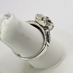 Vintage Sterling Silver Rose & Leaf Ring Finger 6.75 (5.50g)