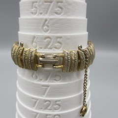 Vintage MCM Bracelet Textured Gold Tone Links Safety Chain
