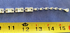 VTG 15.5″ Choker Collar Necklace Silver Tone Clear Rhinestone Chain Hook