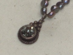 vintage sterling silver pendant iridescent keshi pearl necklace jewelry