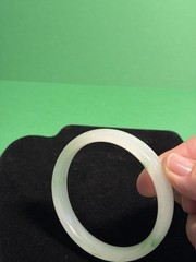 white and green nephrite jade bangle bracelet
