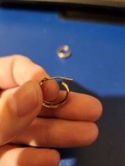 14K Yellow Gold White Stone Hook Earrings 1.5g