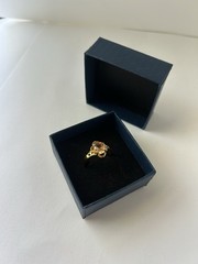 Vintage Orange Cubic Zirconia Ring Gold Plated Womens Size 8.5