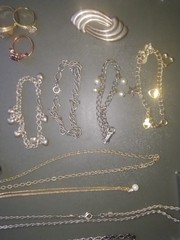 26 pcs jewelry drawer costume jewelry, RG, GP, 925/ Rings, necklaces, bracelets