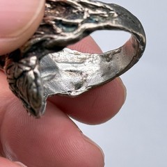 Vintage Cameo Native American Figure Silver Dimensional Ring Size 9.75