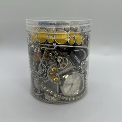 Mystery Jewelry Jar – Vintage To Modern – All Silver Tone Wearable Jewelry