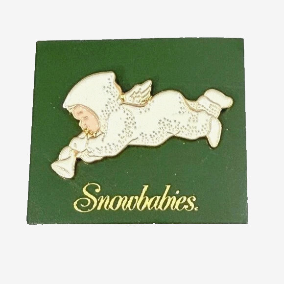 Dept. 56 ~ SNOWBABY White Enamel Vintage Pin ~ NEW Sealed in Pkg.