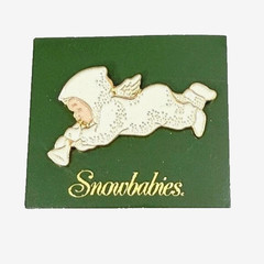 Dept. 56 ~ SNOWBABY White Enamel Vintage Pin ~ NEW Sealed in Pkg.