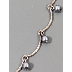 Avon Silver Tone Station Necklace Dangling Bead Drops Minimalist 18″