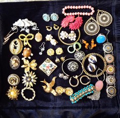 Vintage Jewelry Lot All Wearable 71 Pieces