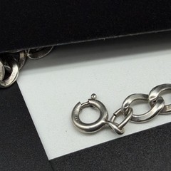 Vtg Sterling Silver 5.7mm Oval Twist Link Chain 7.25″ Bracelet Spring Ring 8.7g