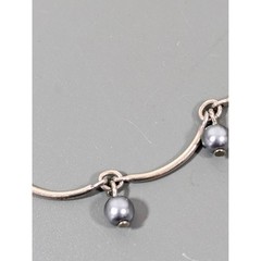 Avon Silver Tone Station Necklace Dangling Bead Drops Minimalist 18″