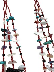 Vintage Multi Strand Heishi Bead Boho Necklace Southwestern Style
