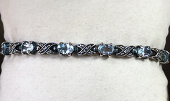 Genuine Blue Topaz & Diamond Accent Sterling Silver 7″ Tennis Bracelet