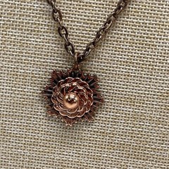 Vintage Copper Necklace and Clip-on Earring Chain Metal Clusters