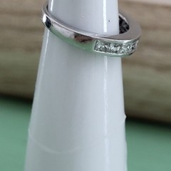 Vintage 1950 era Ring Platinum Band 10 Princess Cut Diamonds