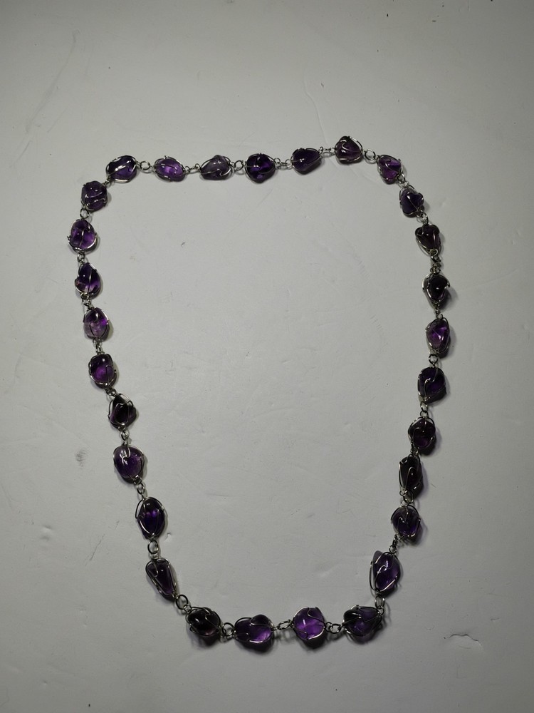 Amethyst Stone 26″Natural Polished No Clasp