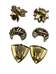 Vintage Costume Jewelry Clip On Earrings Trifari Japan Hong Kong Lot of 14