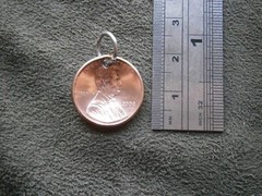 Domed Lincoln Memorial 1 Cent Penny Coin Charm Pendant ~ 2008 ~ 2.6g
