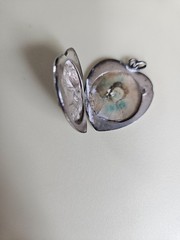 ​Antique Art Nouveau Sterling Silver Heart Locket, Webster Co. Repousse Lady Pro