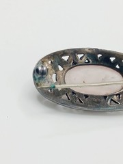VTG AS IS Sterling Silver Marcasite Brooch Rose Quartz Deco Style Pin Ring lot