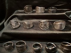 Spoon Ring/Bracelet Lot Of 12- Silver Plated &Stainless Steel- Antique &Vintage