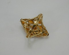 Vintage 10K Yellow Gold Citrine Marquise Cluster Cocktail Ring Size 6 417 Solid