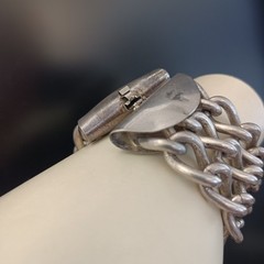 Industrial Machinery Chunky Chain Bracelet Brutalist Heavy Massive Statement VTG