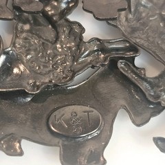 Vintage K&T – 6 Breed Dogs 2.75″ Cute Brooch Mixed Metals Copper Pewter Brass