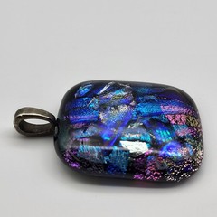 Fabulous artisan Blue art glass pendant OOAK whimsical fun