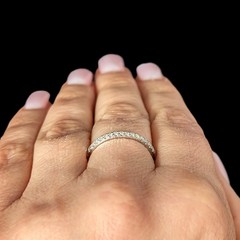 Estate Natural Diamonds 14k White Gold Band Ring 50%Eternity Anniversary Wedding