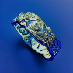 Original EARTH MINED DIAMOND Deco Band Vintage PLATINUM Eternity Anniversary 8