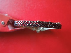 J7294 ANTIQUE BOHEMIAN TOMBAK GARNET CUFF BRACELET SEE DESCRIPTION