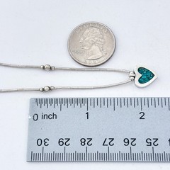 Vintage Sterling Silver 925 Turquoise Heart Necklace 16.5″