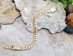 Vintage Unisex Pale Gold Tone Miami Cuban Chain Link 7.25″ Bracelet