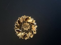 Juliana 1950s Red Rhinestone Marquise Cut Brooch with Faux Iridescent Stones