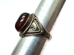 Vintage 925 Sterling Silver Baltic Amber Ring – Size 5.25