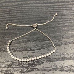 925 Sterling Silver Bracelet Cubic Zirconia Adjustable clasp any size Delicate