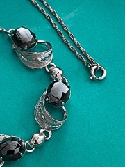 Sorrento Sterling Hinged Clamper Necklace New old stock in box hematite stones