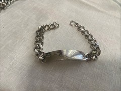 Vintage ID Chain Bracelet Mens Nickel Silver Not Monogrammed