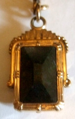 Victorian Style Pendant Fob Carnelian Onyx Estate Jewelry