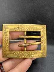 Vintage Art Nouveau Brooch Brass Sash Belt Buckle